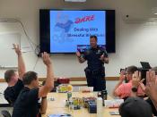 Officer Pepper teaches a DARE class